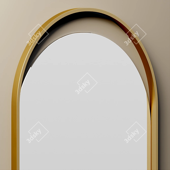 Modern Steel Framed Wall Mirror 3D model image 2
