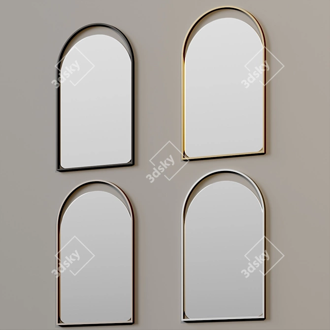 Modern Steel Framed Wall Mirror 3D model image 3