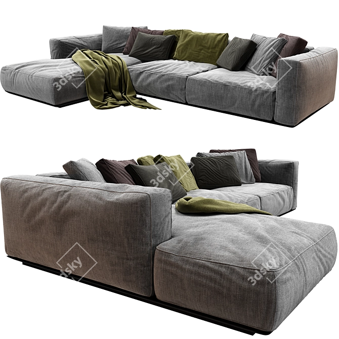 Modern Chaise Longue Sofa 3D 3D model image 2