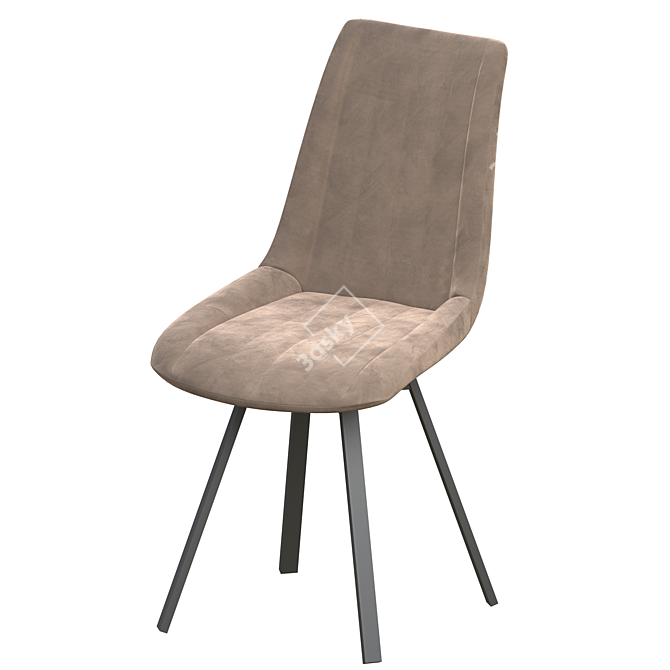 Modern Light Grey Dining Chair 3D model image 1