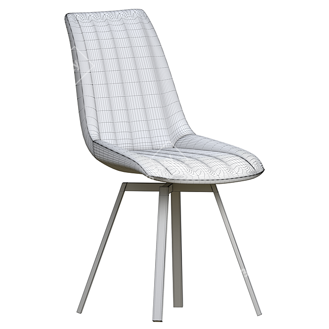 Modern Light Grey Dining Chair 3D model image 3