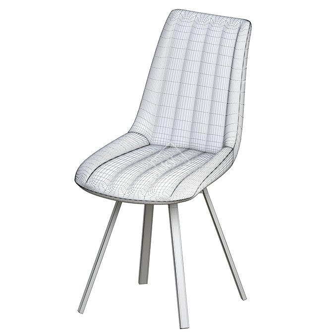 Modern Light Grey Dining Chair 3D model image 4