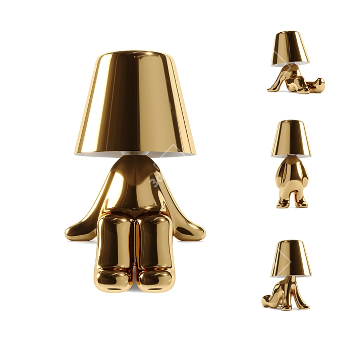 Qeeboo GOLDEN BROTHERS Character Table Lamps 3D model image 10