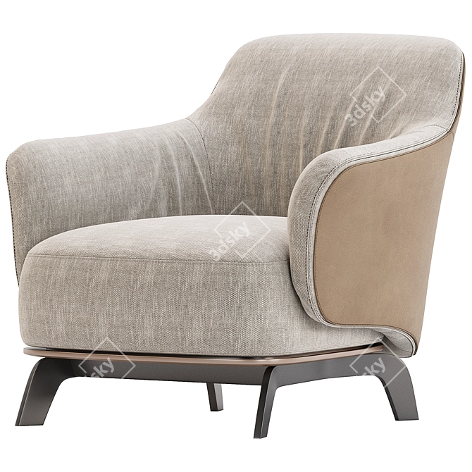 Stylish Poliform Kaori Armchair Collection 3D model image 2