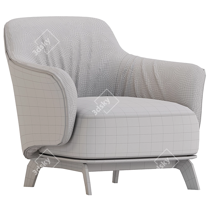 Stylish Poliform Kaori Armchair Collection 3D model image 5
