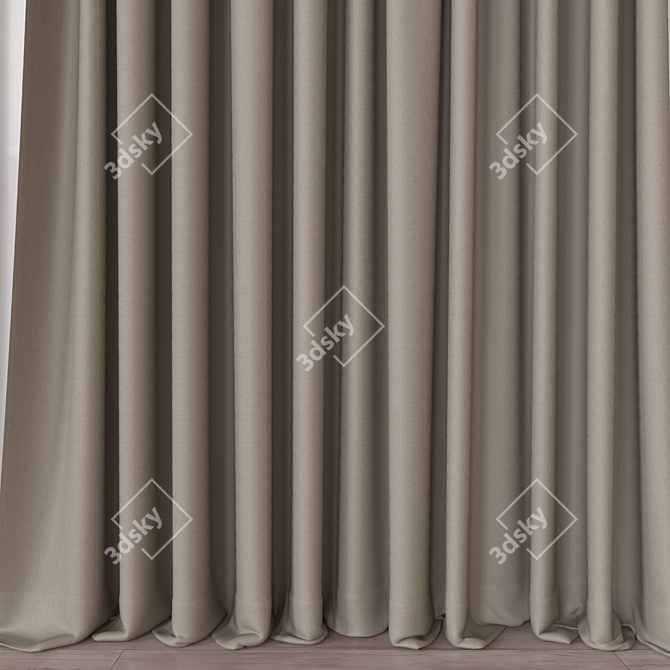 Modern Curtain 3D Model poly 100825 3D model image 3