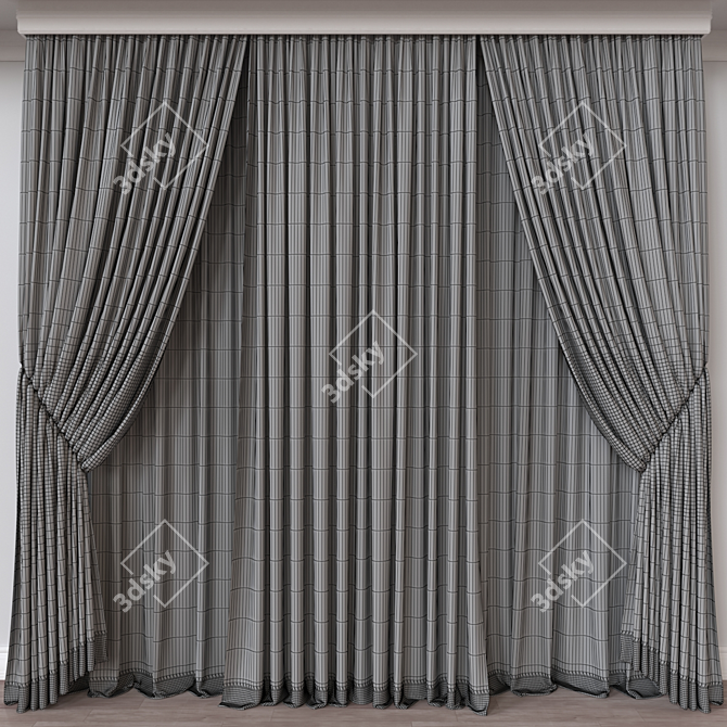 Modern Curtain 3D Model poly 100825 3D model image 4