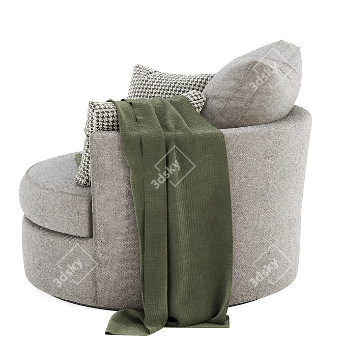 Elegant Swivel Barrel Chair 3D model image 4
