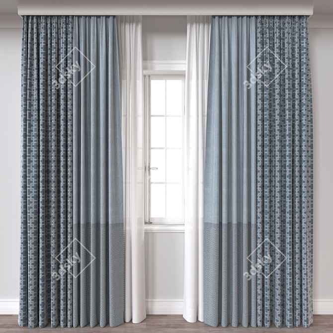 Dual-Render Curtain in FBX 3D model image 1