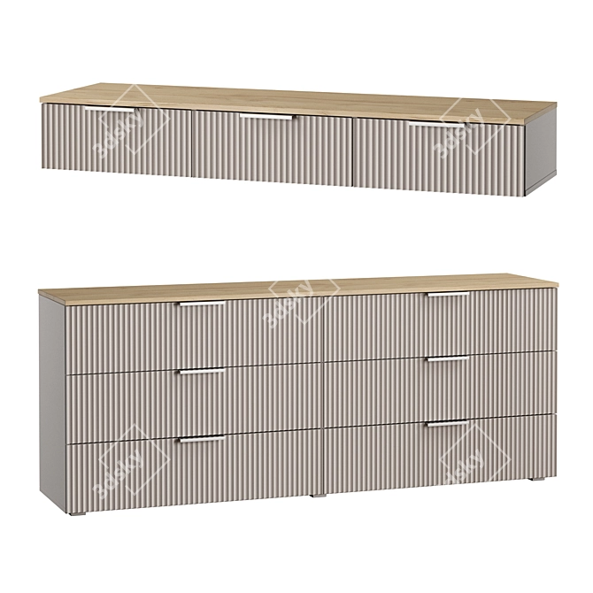 Ensson Furniture Collection in Velour( Santiago) & Graphite 3D model image 4