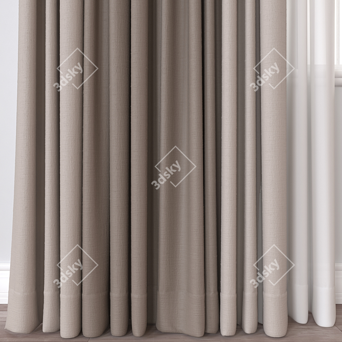 Render-ready Curtain A210, Various Exports 3D model image 2