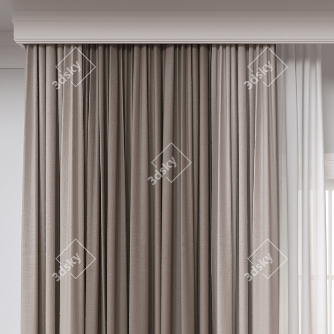 Render-ready Curtain A210, Various Exports 3D model image 3