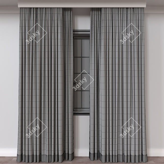 Render-ready Curtain A210, Various Exports 3D model image 4