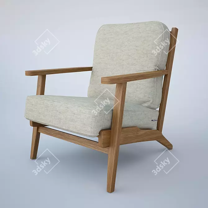Vintage Style Accent Chair Model 3D model image 1