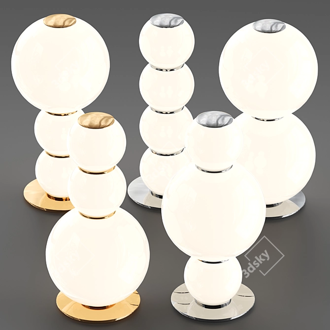 Sleek LED Glass Table Lamp 3D model image 3