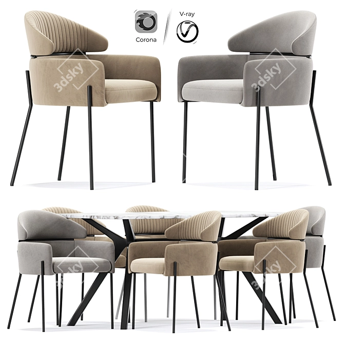 Versatile Armrest Coffee Table Solution 3D model image 1