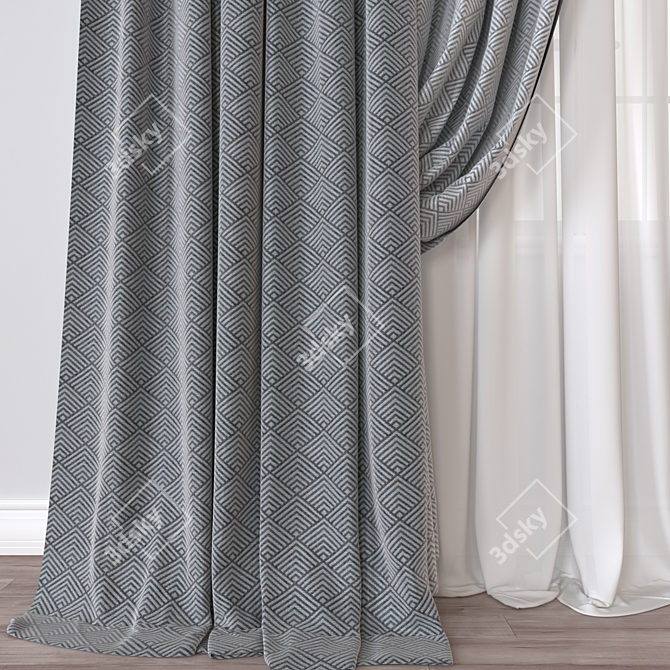  Versatile 3D Curtain Model 3D model image 2