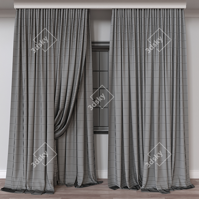  Versatile 3D Curtain Model 3D model image 4
