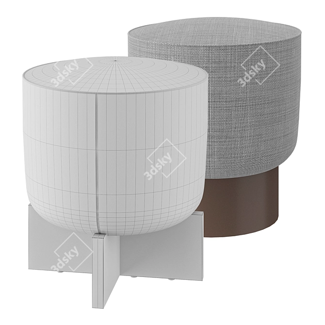 Bonaldo Belt & Cross Pouf 3D model image 2