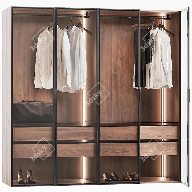 Modern Illuminated Strato Wardrobe 3D model image 1