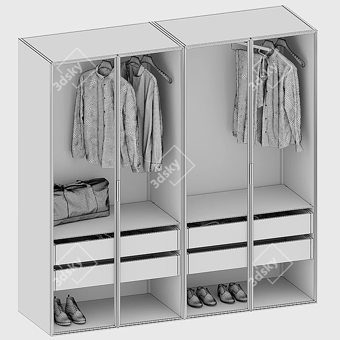  Modern Illuminated Strato Wardrobe 3D model image 5