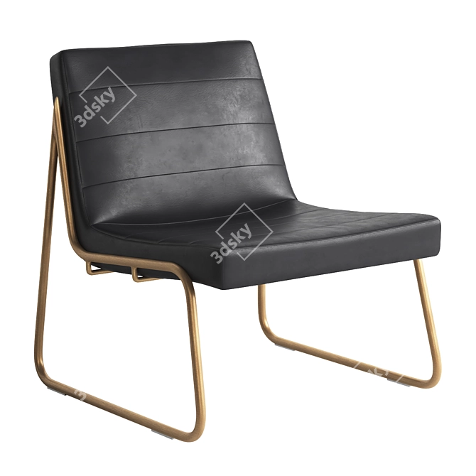 Vintage Black Anton Lounge Chair 3D model image 1