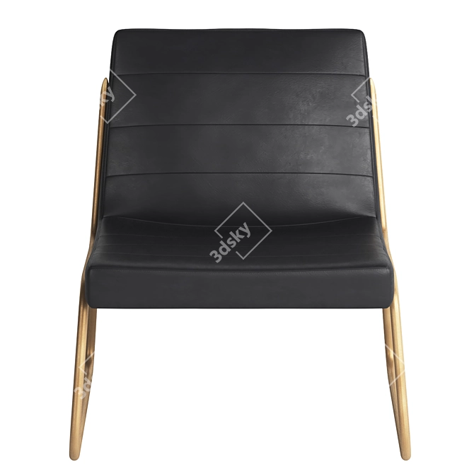 Vintage Black Anton Lounge Chair 3D model image 2