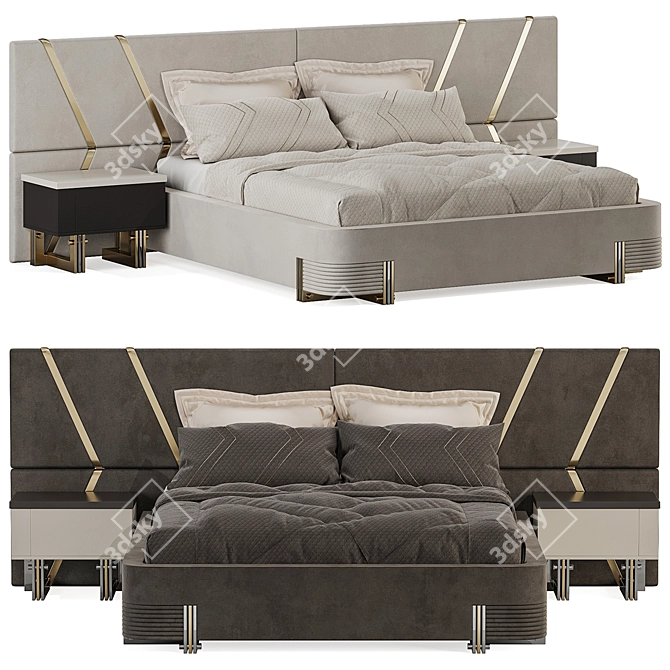 Luxurious Pierro Bed Set Max 2017 3D model image 1