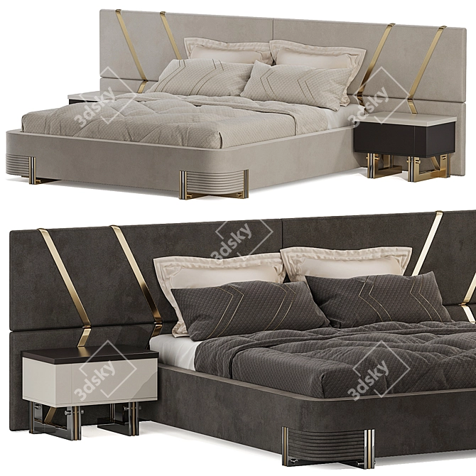 Luxurious Pierro Bed Set Max 2017 3D model image 2