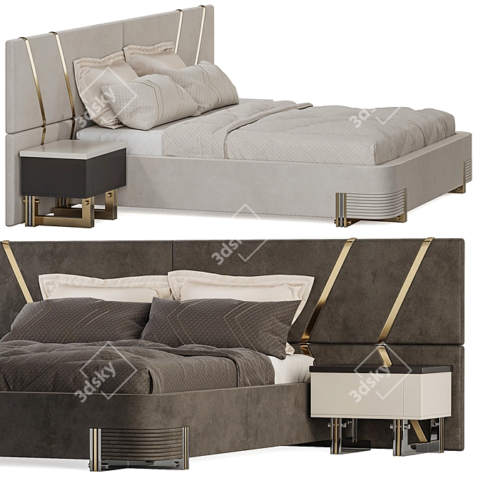 Luxurious Pierro Bed Set Max 2017 3D model image 3