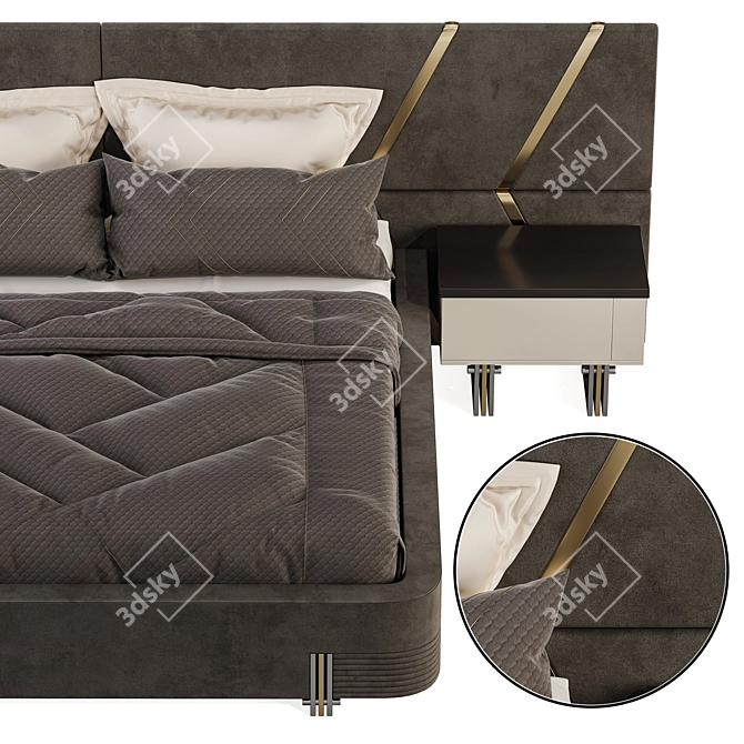 Luxurious Pierro Bed Set Max 2017 3D model image 4