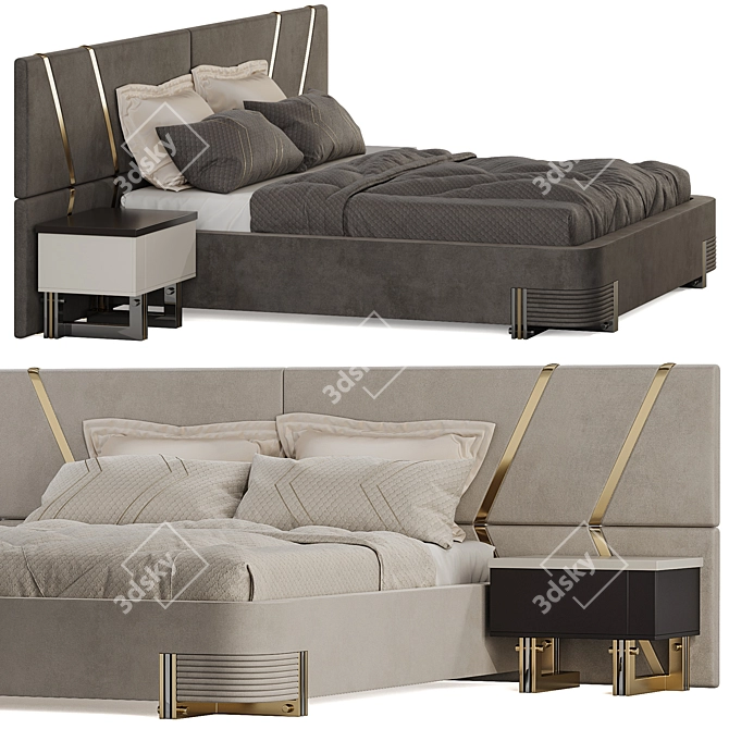 Luxurious Pierro Bed Set Max 2017 3D model image 5