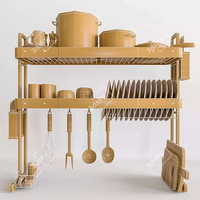 Modular Dish Drying Rack Kit 3D model image 4
