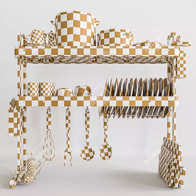 Modular Dish Drying Rack Kit 3D model image 5