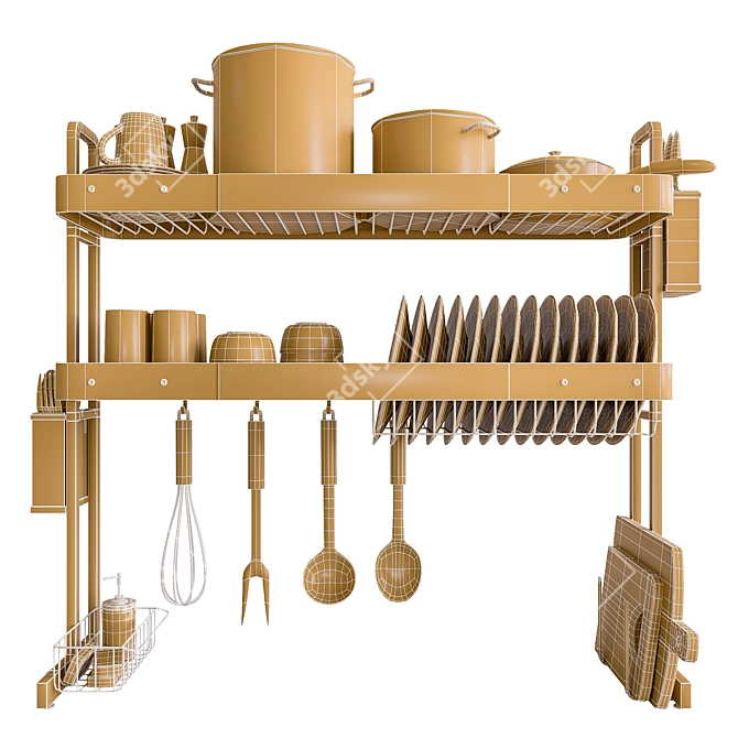 Modular Dish Drying Rack Kit 3D model image 9