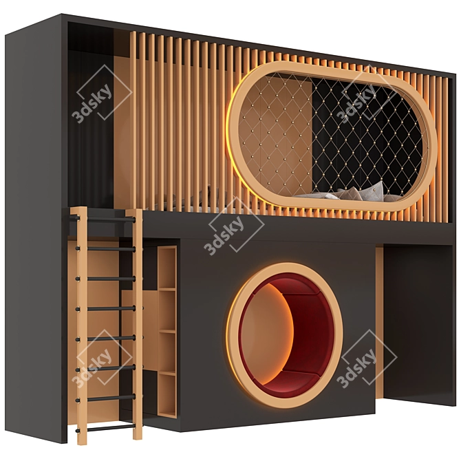 Premium Kids Furniture Set 03 3D model image 2