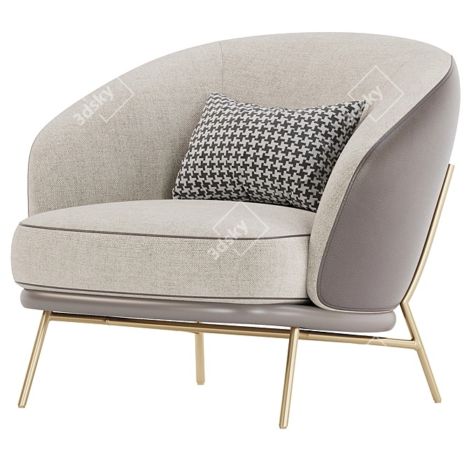 Modern Blue Armchair Furniture 3D model image 2