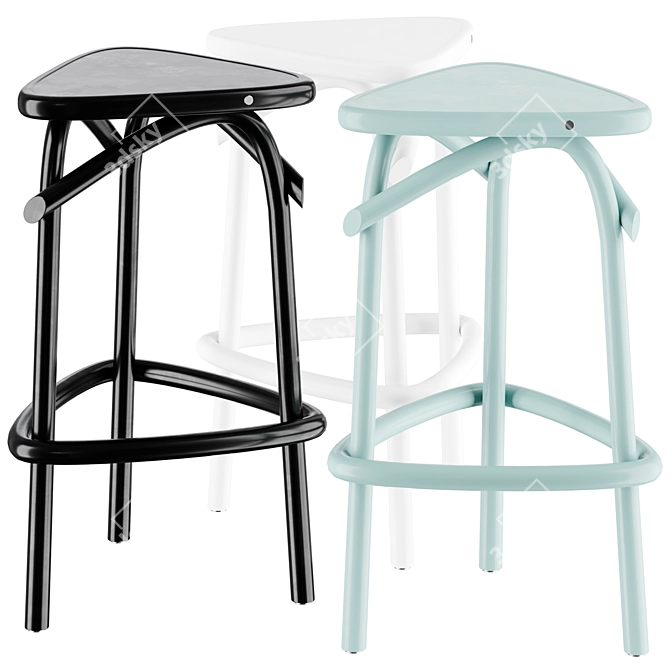 Modern Bar Stool Trio 3D model image 1