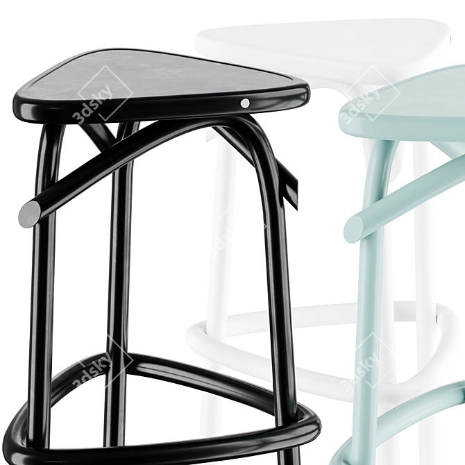 Modern Bar Stool Trio 3D model image 2