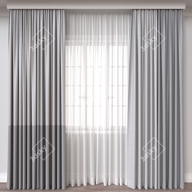 Modern Curtain 3D Models Bundle 3D model image 1