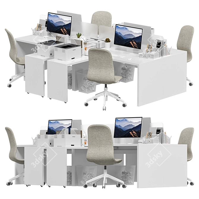  IKEA - Office Workplace 25 Set 3D model image 1
