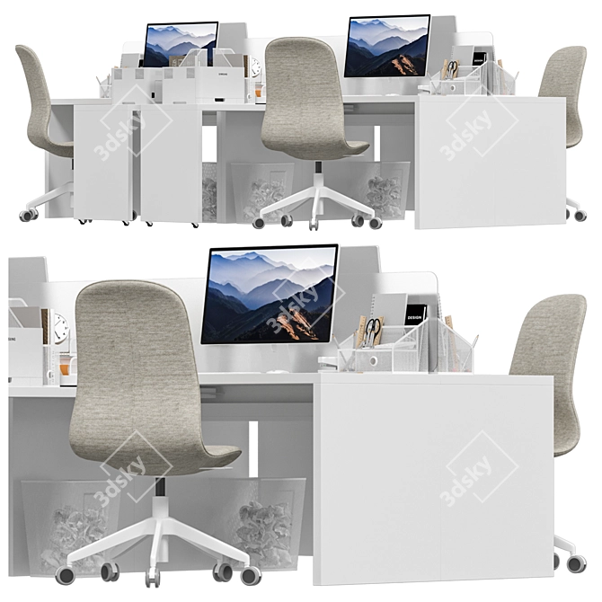  IKEA - Office Workplace 25 Set 3D model image 3