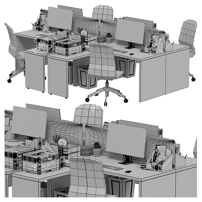  IKEA - Office Workplace 25 Set 3D model image 6