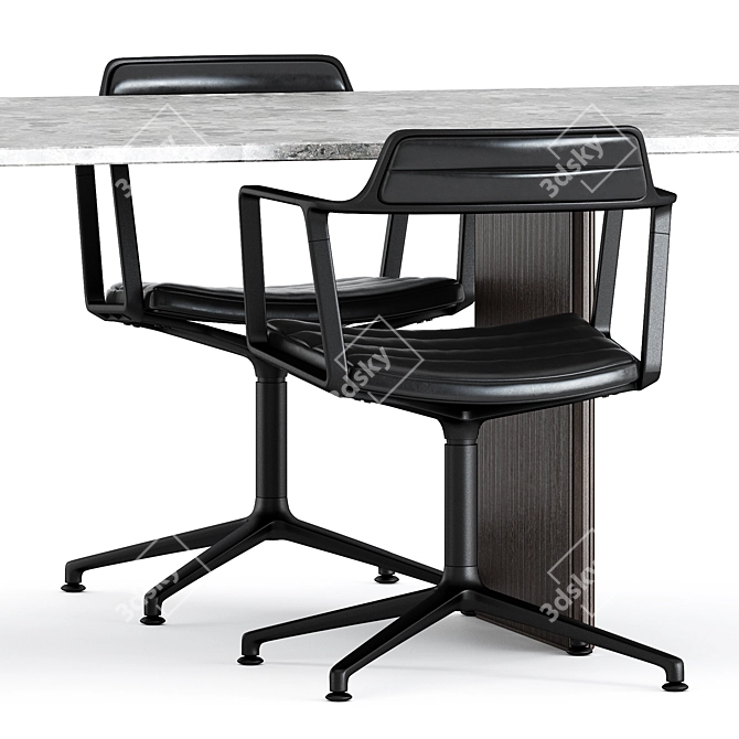 Vipp Modern Chairs & Table 3D model image 2