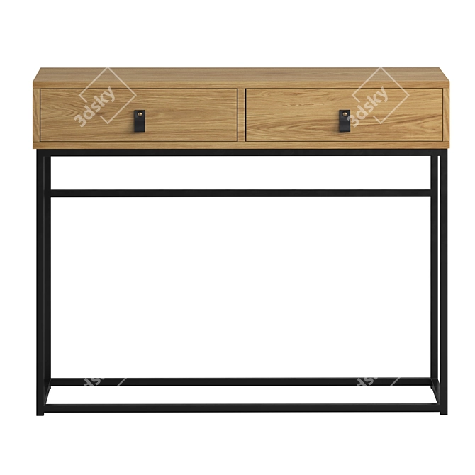 Metal Wood Console Table Set 3D model image 2