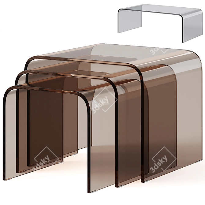 Sleek Anemone Coffee Table 3D model image 1