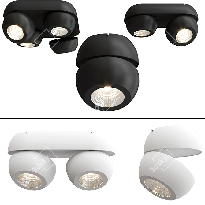 Sleek Adjustable Spotlight Collection 3D model image 1
