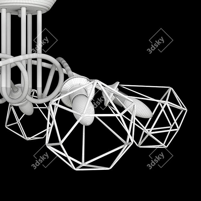 Vitaluce V4930-05PL White Chandelier 3D model image 4