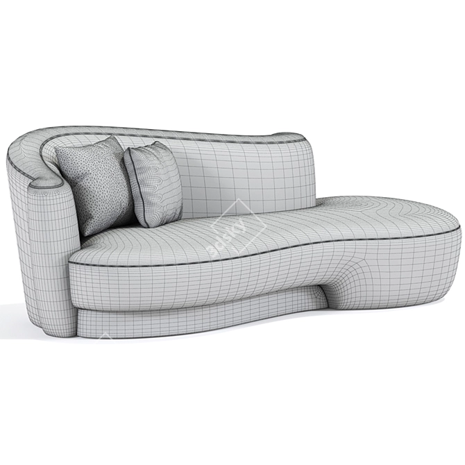 Sleek Curved Sofa Design 3D model image 2