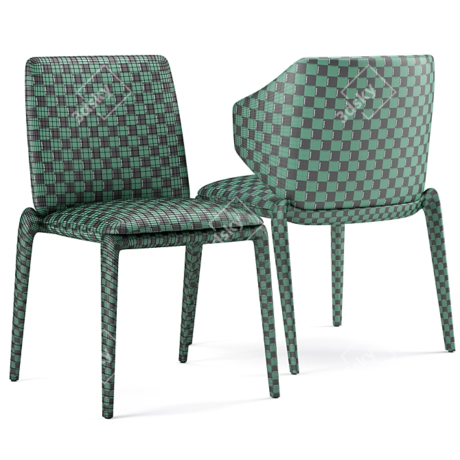 Potocco HIRU Fabric Chair Deluxe 3D model image 6